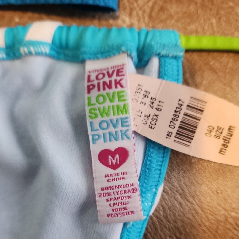 Rare Pink VS Team Pink Bundle Set. Shorts and Bikini Top. Size: M - Picture 14 of 16